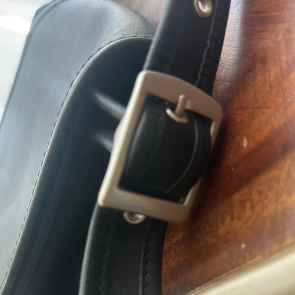 Coach Black Messenger Bag with Textured Finish